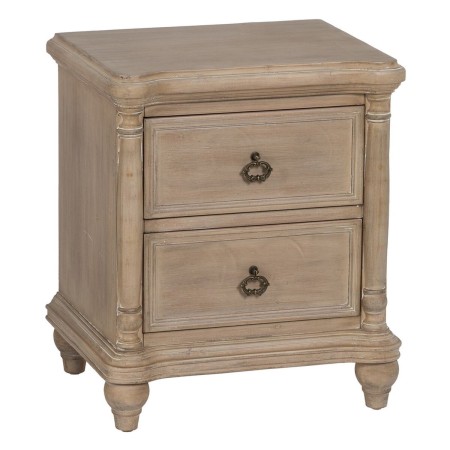 Mesita de Noche Natural Madera de abeto Madera MDF 48 x 38 x 56 cm