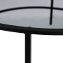 Mesa de Centro Negro Gris Cristal Hierro 90 x 90 x 45,5 cm