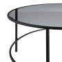 Mesa de Centro Negro Gris Cristal Hierro 90 x 90 x 45,5 cm