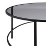 Table Basse Noir Gris Verre Fer 90 x 90 x 45,5 cm