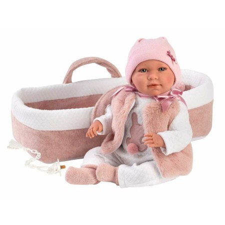 Muñeco Bebé Llorens 40 cm Rosa Capazo (Reacondicionado B)