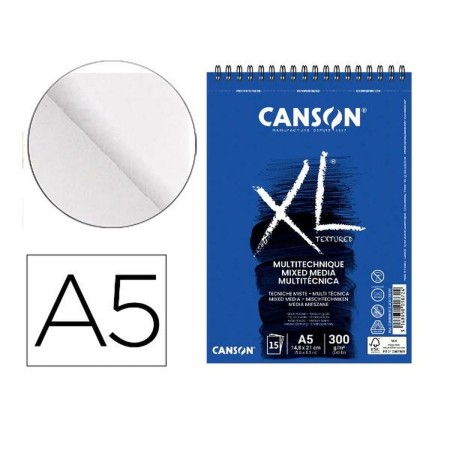 Bloc de dibujo Canson C200001872 Azul A5 Papel 30 Hojas