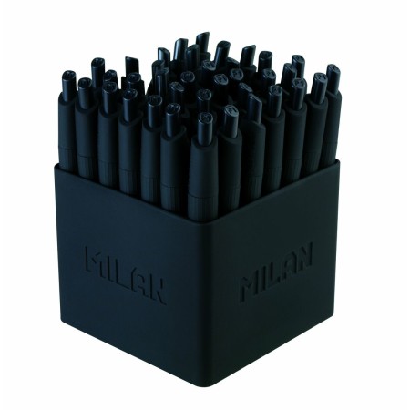 Boligrafo de tinta líquida Milan 176531140 Negro 1 mm (40 unidades)