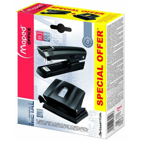 Grapadora Maped 898014 Negro Perforadora 2 Piezas