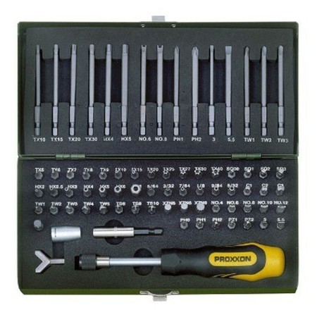 Juego de puntas con destornillador Proxxon 23107 Phillips Plana Pozidriv Tri-Wing Torx 70 piezas