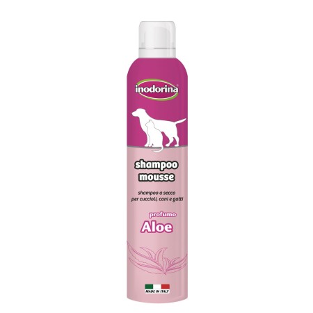 Shampoing pour animaux de compagnie Inodorina 300 ml Mousse Aloe Vera