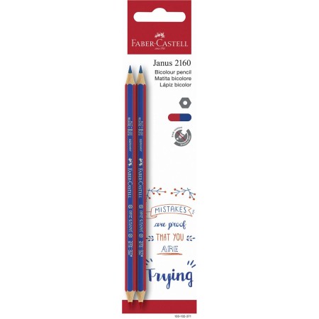 Crayon Faber-Castell 100-102-371 Bleu Rouge (2 Unités)