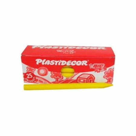 Crayons gras de couleur Plastidecor 816971 Jaune Plastique 25 Pièces