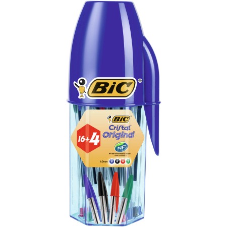 Boligrafo de tinta líquida Bic 929081 1 mm Azul Multicolor (20 Unidades)