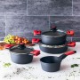 Casserole avec Couvercle en Verre BRA A410524 Noir 300 g