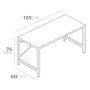 Escritorio EDM 75195 Negro Madera Metal 120 x 60 x 74 cm