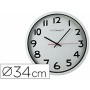 Horloge Murale Q-Connect KF15591 Argenté Ø 34 cm Plastique