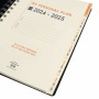 Agenda Finocam Tempus Negro Cuarto 15,5 x 21,7 cm 2024-2025