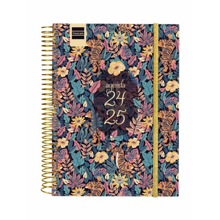 Agenda Finocam Tiger Multicolor Cuarto 15,5 x 21,2 cm 2024-2025