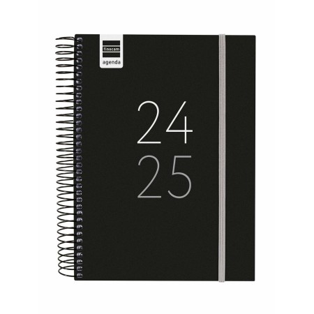 Agenda Finocam Noir quarto 15,5 x 21,2 cm 2024-2025