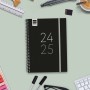 Agenda Finocam Negro Cuarto 15,5 x 21,2 cm 2024-2025