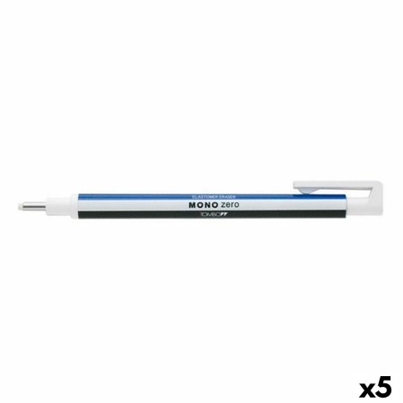 Portagomas Tombow Mono Zero Azul Blanco Negro (5 Unidades)