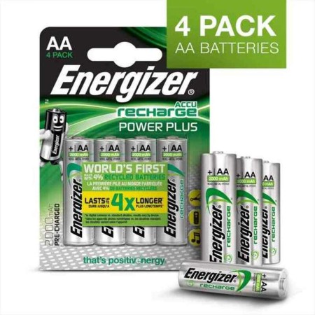 Pilas Recargables Energizer Accu Recharge Power Plus 2000 AA BP4 1,2 V AA HR6 (4 Unidades)