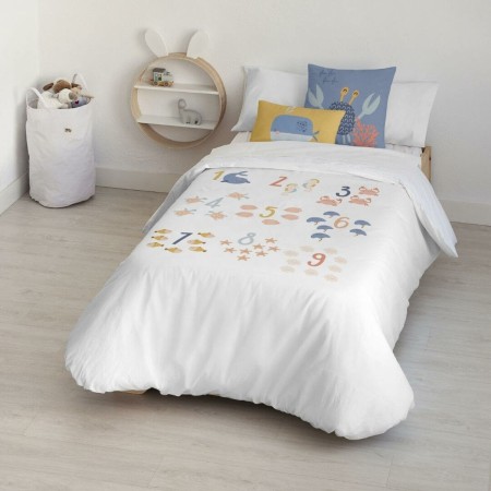 Housse de Couette Kids&Cotton Vikram Blanc 155 x 220 cm