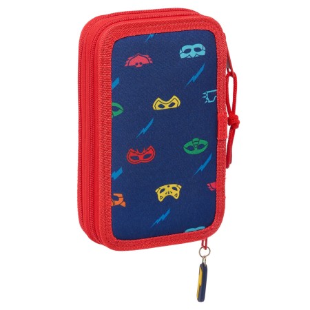 Estuche Escolar PJ Masks Ready Azul marino 12.5 x 19.5 x 4 cm 28 piezas