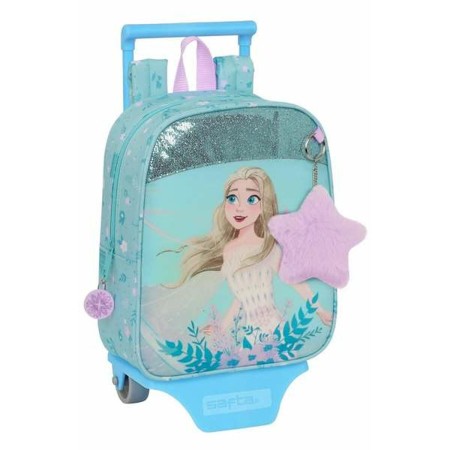 Mochila Escolar con Ruedas Frozen Hello Spring Azul 22 x 27 x 10 cm