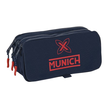 Trousse Fourre-Tout Triple Munich Flash Blue marine 21,5 x 10 x 8 cm