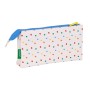 Trousse Fourre-Tout Triple Benetton Topitos Blanc Naturel 22 x 12 x 3 cm
