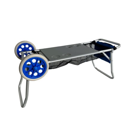 Marbueno Carrito Portasillas Aluminio Convertible Mesa Retractilado Camping y Playa 108X51X51 cm 10361