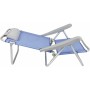 Chaise Pliante avec Repose-Tête Bleu 80 x 65 x 45 cm Multiposition