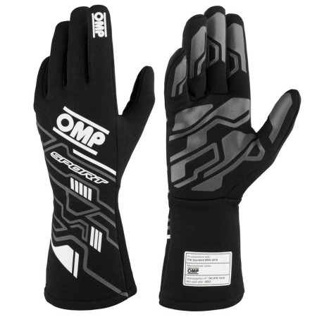 Gants de karting OMP OMPIB0-0777-A01-076-XS Blanc Noir XS