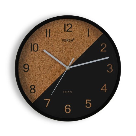 Horloge Murale Versa Noir Plastique 4,5 x 30 x 30 cm