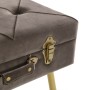 Pie de cama Versa Gris Gris claro Poliéster Metal Madera de pino Madera MDF 34 x 42 x 50 cm