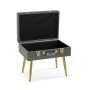 Pied de lit Versa Gris Gris foncé Polyester Métal Bois de pin Bois MDF 34 x 42 x 50 cm
