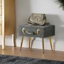 Pied de lit Versa Gris Gris foncé Polyester Métal Bois de pin Bois MDF 34 x 42 x 50 cm