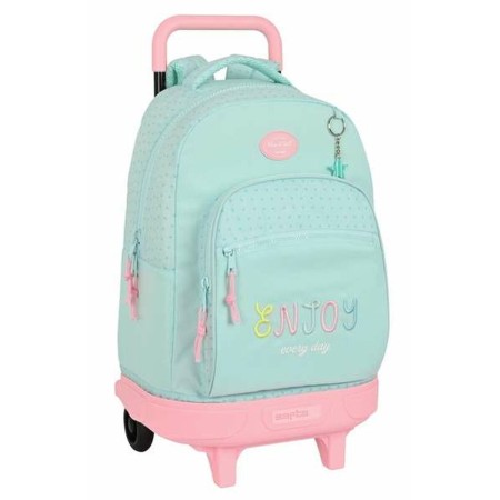 Mochila Escolar con Ruedas BlackFit8 Enjoy Verde 33 x 45 x 22 cm