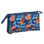 Trousse Fourre-Tout Triple Hot Wheels Speed Club Orange Blue marine 22 x 12 x 3 cm