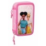 Plumier Doble Barbie Girl Rosa 12,5 x 19,5 x 4 cm