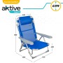 Chaise Pliante Aktive Bleu 48 x 90 x 60 cm 2 Unités