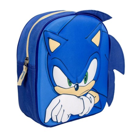 Mochila Escolar Sonic Azul 22 x 27 x 10 cm