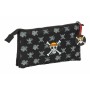 Trousse Fourre-Tout Triple One Piece Noir 22 x 12 x 3 cm