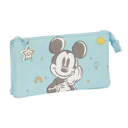 Portatodo Triple Mickey Mouse Clubhouse Baby Azul claro 22 x 12 x 3 cm