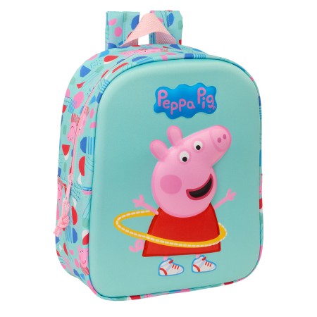 Mochila Escolar Peppa Pig Verde Rosa 22 x 27 x 10 cm 3D