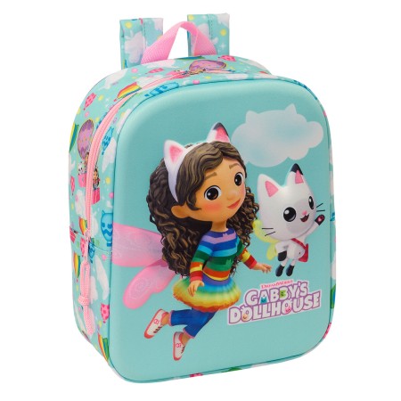 Mochila Escolar Gabby's Dollhouse Rosa Azul cielo 22 x 27 x 10 cm 3D