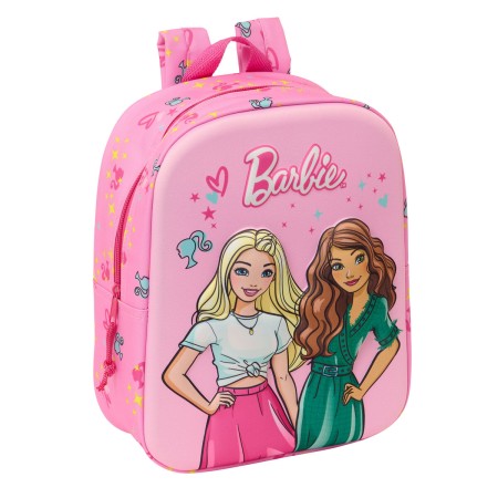 Cartable Barbie Rose Fuchsia 22 x 27 x 10 cm 3D