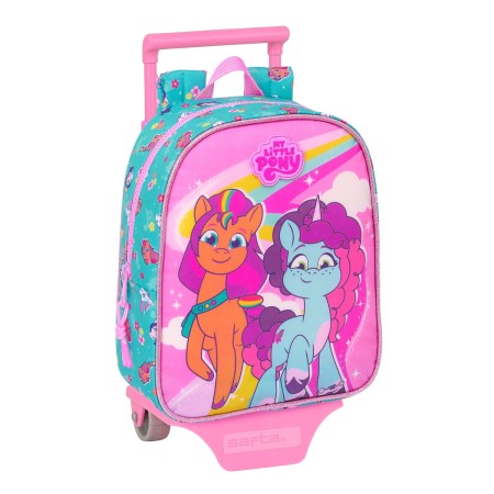 Cartable à roulettes My Little Pony Magic Rose Turquoise 22 x 27 x 10 cm