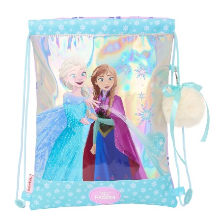 Bolsa Mochila con Cuerdas Frozen Cool days Violeta Azul cielo 26 x 34 x 1 cm