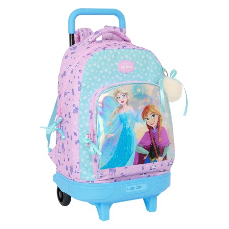 Mochila Escolar con Ruedas Frozen Cool days Violeta Azul cielo 33 x 45 x 22 cm