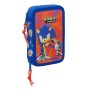 Plumier Doble Sonic Prime Azul 12.5 x 19.5 x 4 cm 28 piezas