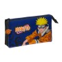 Portatodo Triple Naruto Ninja Azul Negro 22 x 12 x 3 cm