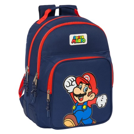 Mochila Escolar Super Mario World Azul marino 32 x 42 x 15 cm